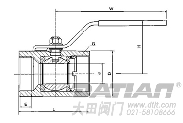 广式内螺纹球阀外形尺寸图