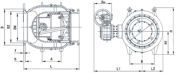 LT942X型活塞式流量调节阀结构示意图