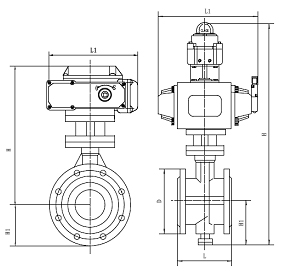 法兰连接调节型蝶阀结构尺寸