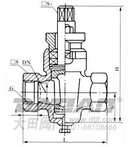 二通内螺纹旋塞阀结构图