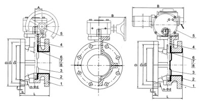 D(6,9)41F、D(6,9)41Fs、D341F、D341Fs法兰衬氟塑料蝶阀
