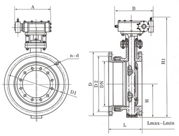 管网法兰式伸缩蝶阀结构示意图