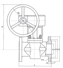 德标法兰卡套旋塞阀结构示意图